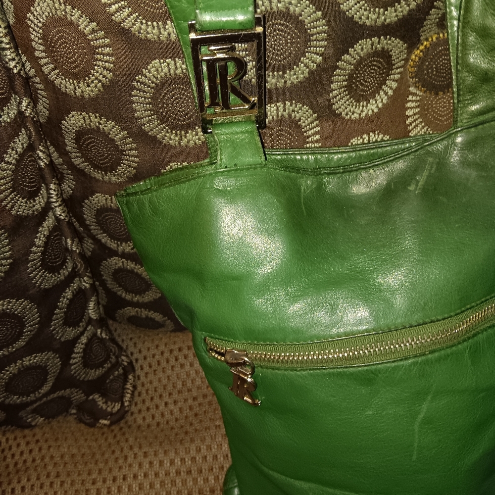 Ralph Lauren Vintage Green Leather Bag - Picture 2 of 5